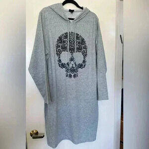 NWOT Torrid Hooded Sweatshirt Dress with Skull Image